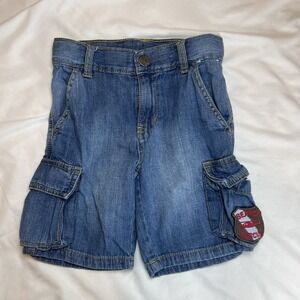 Gymboree Boys Denim Cargo Shorts Medical Helicopter Size 4T VTG